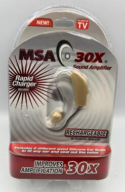 MSA 30X Rechargeable Sound Amplifier As Seen On TV Charger New Sealed